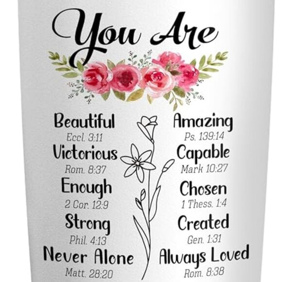 NWT You Are Bible Verse 20 Oz Stainless Steel Tumbler - Picture 4 of 5